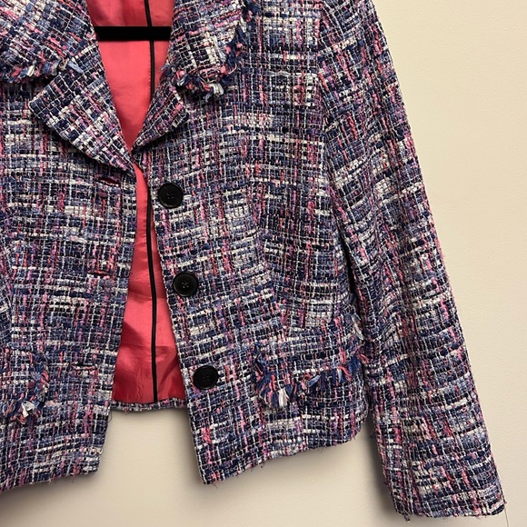 LAFAYETTE 148 colorful tweed cotton blazer jacket with buttons - Picture 3 of 6